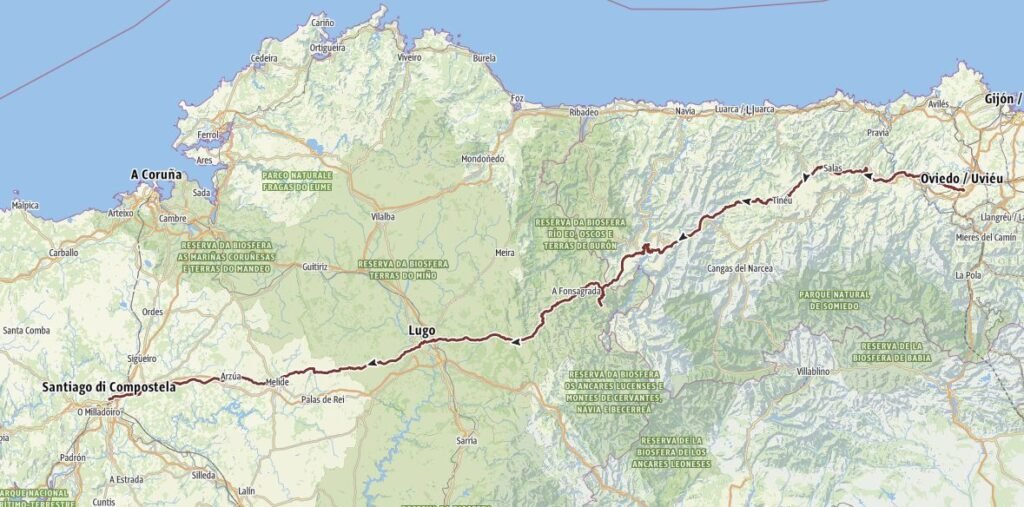 Mappa del Cammino Primitivo